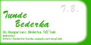 tunde bederka business card